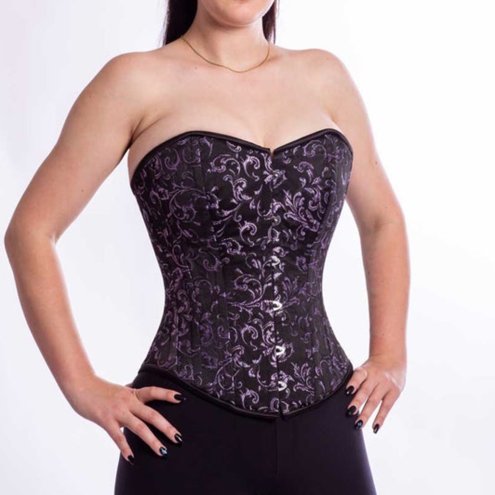Orchard Corset Romantic Curve overbust laced steel boned brocade corset